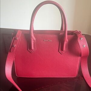 Massimo Dutti Red Leather Satchel